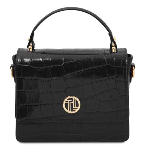 Croque - Croc print leather handbag